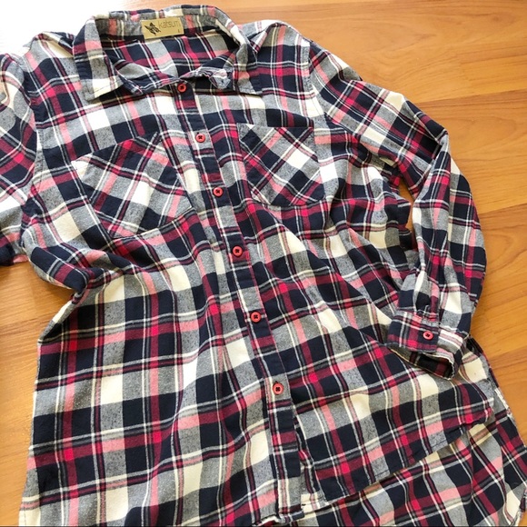 Just like the 90s Plaid HiLow Button Up Shirt - Picture 4 of 7